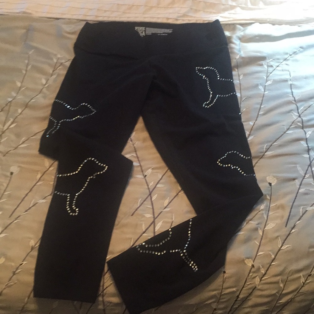 Victoria Secret PINK yoga leggings Bling dog